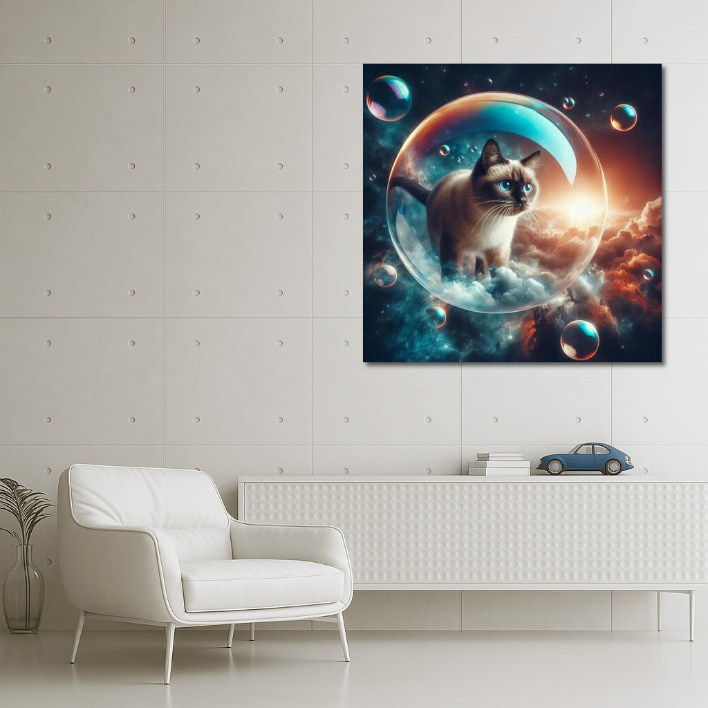 Siamese Cat in a Soap Bubble: Space Journey