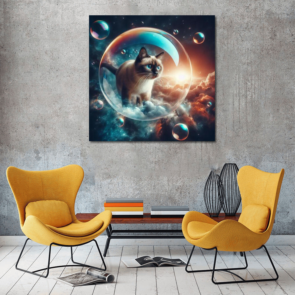 Siamese Cat in a Soap Bubble: Space Journey