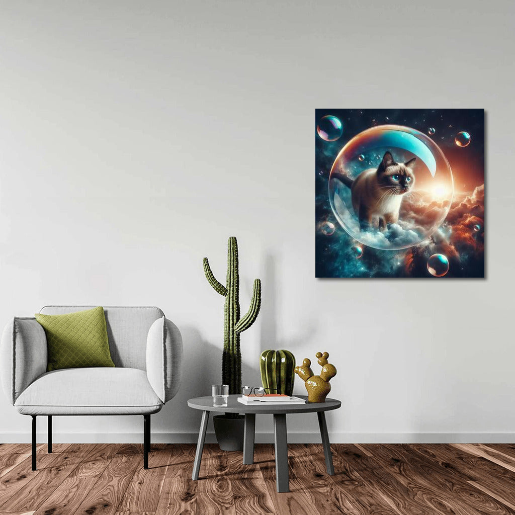 Siamese Cat in a Soap Bubble: Space Journey