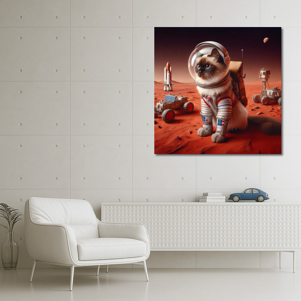 Siamese Cat on Mars: A Space Adventure in a Spacesuit