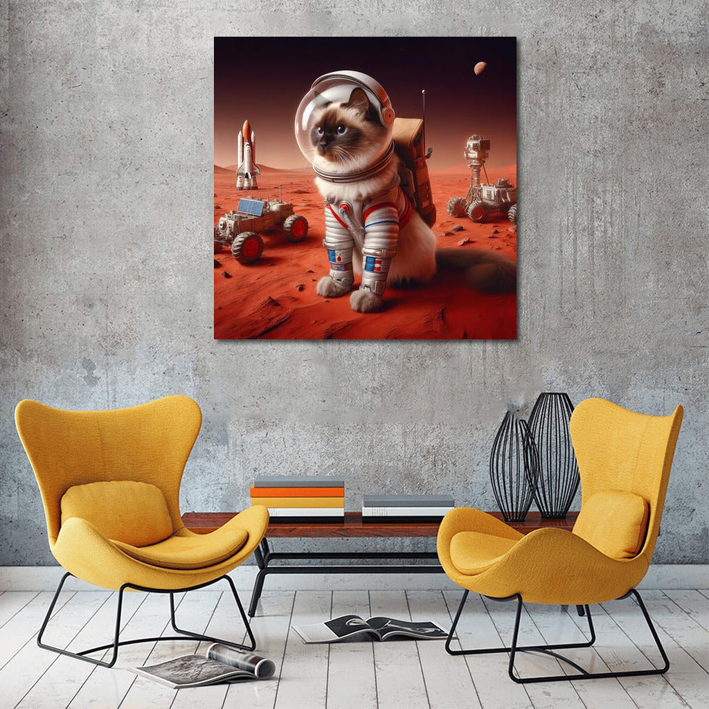 Siamese Cat on Mars: A Space Adventure in a Spacesuit