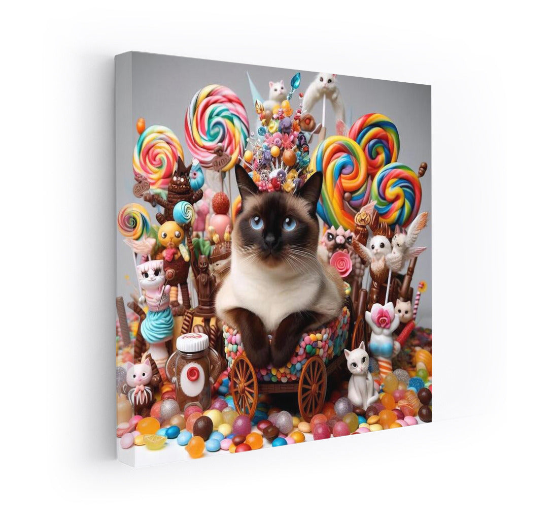 Siamese cat in chocolate sweet extravaganza