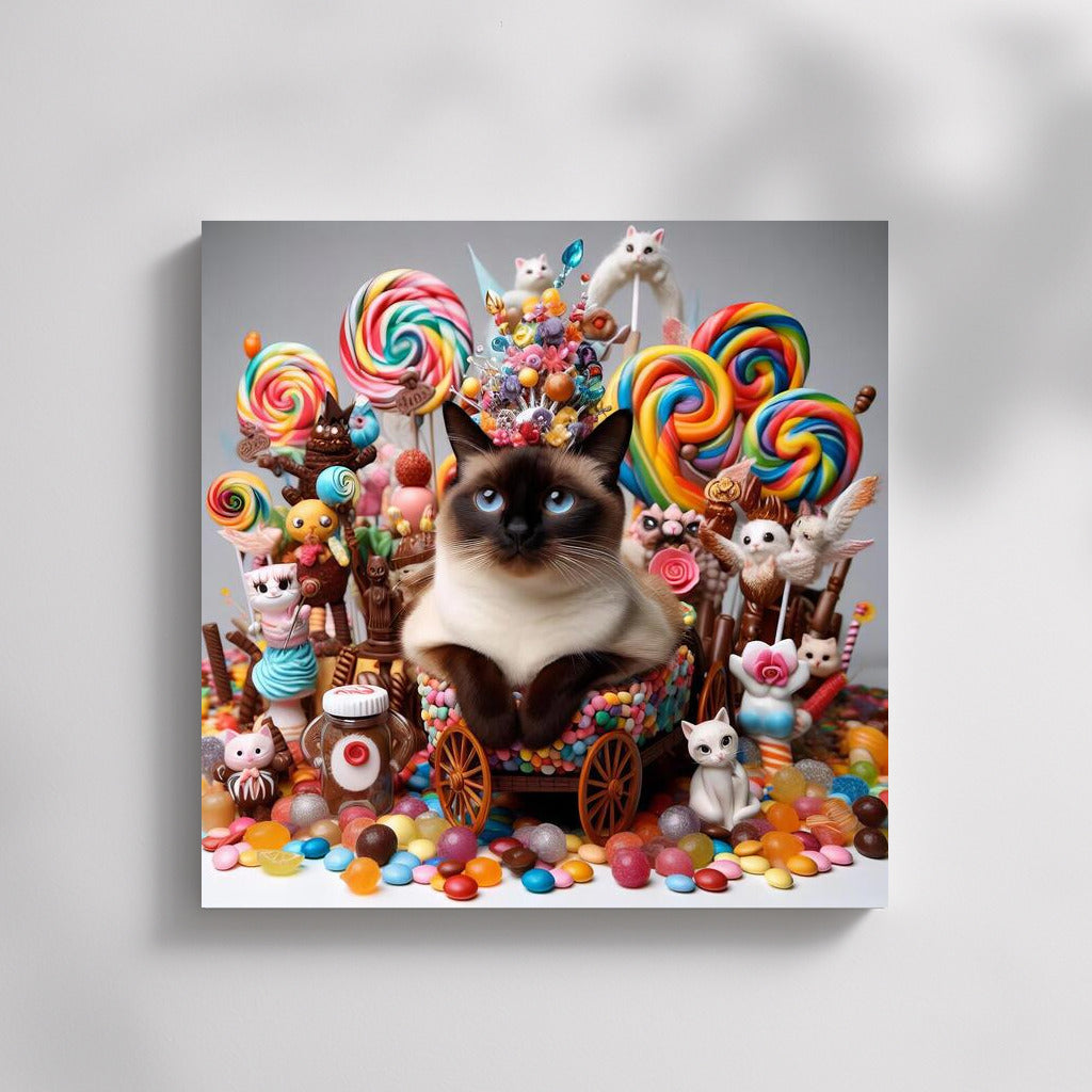 Siamese cat in chocolate sweet extravaganza