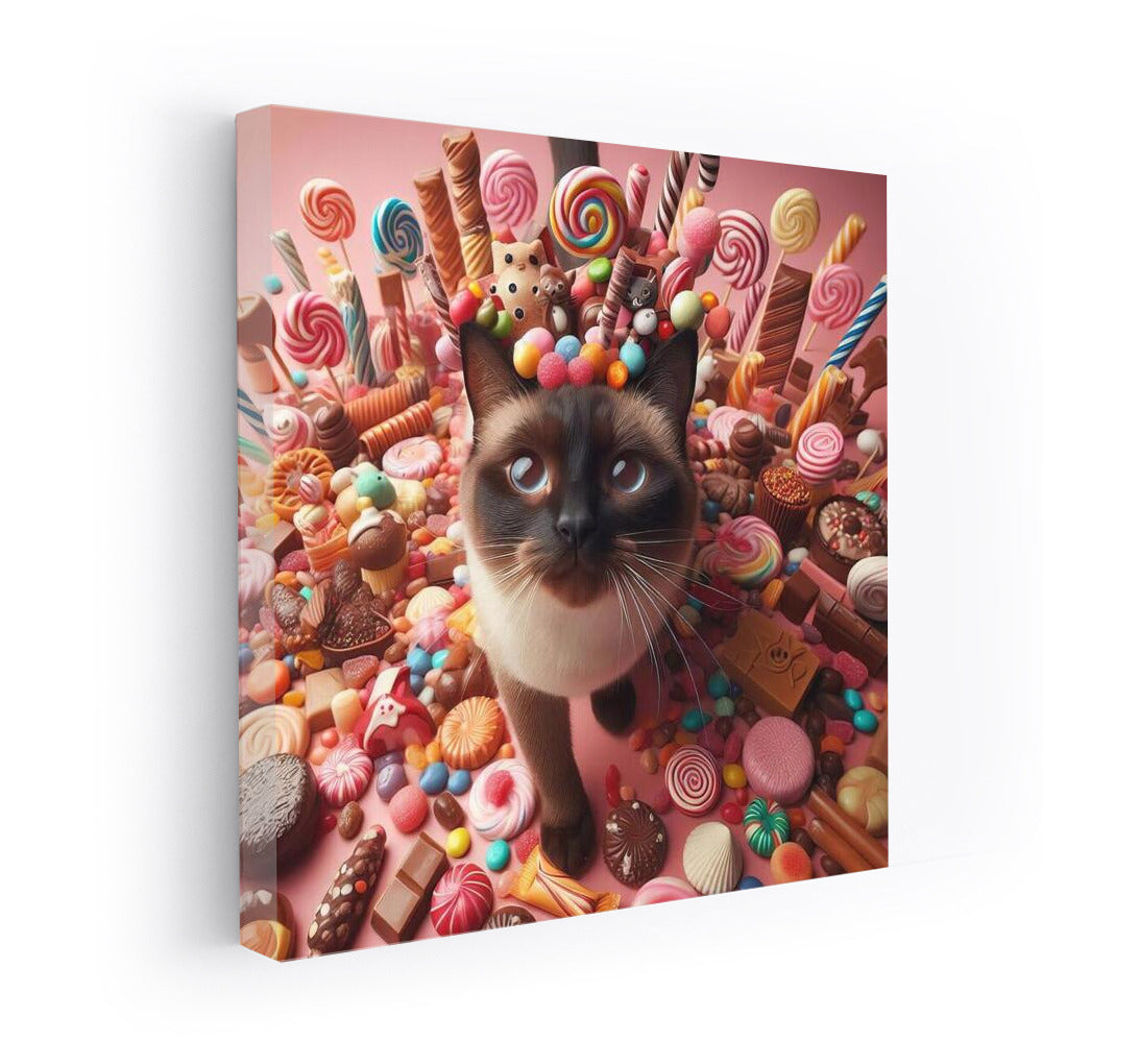 Siamese Cat in Chocolate Candy Parade: Sweet Magic