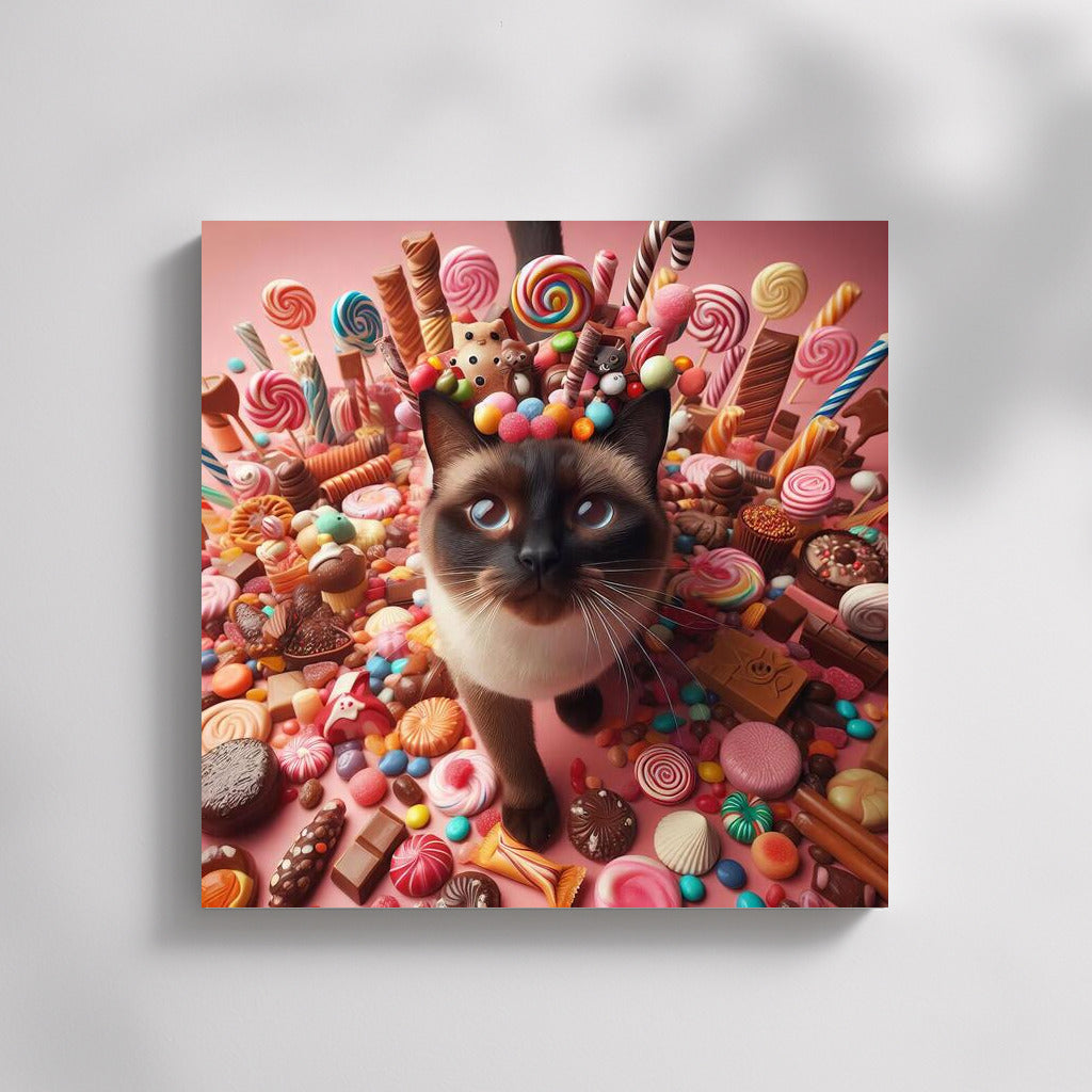 Siamese Cat in Chocolate Candy Parade: Sweet Magic