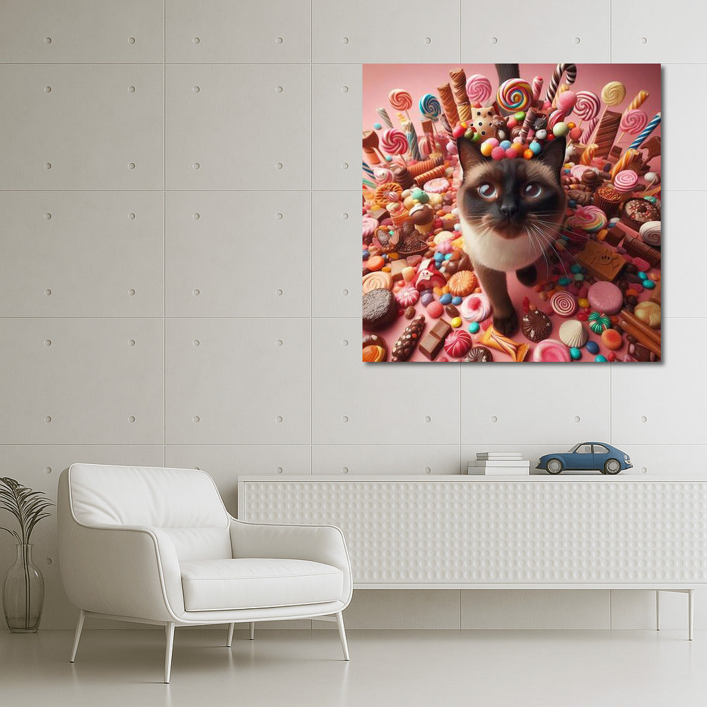 Siamese Cat in Chocolate Candy Parade: Sweet Magic