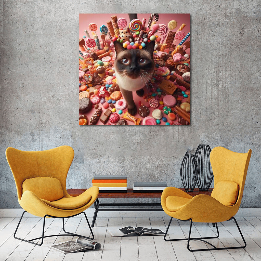 Siamese Cat in Chocolate Candy Parade: Sweet Magic