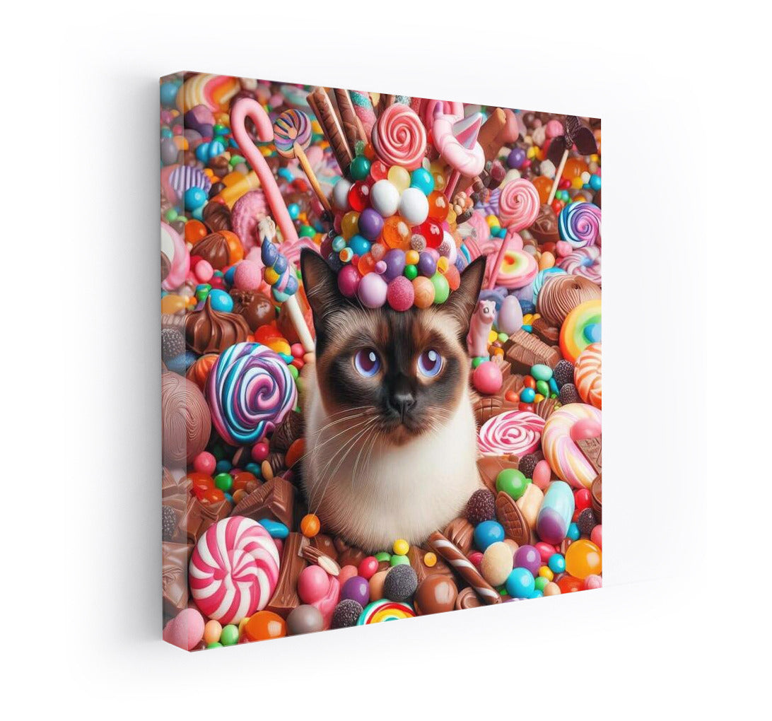 Siamese Cat in Chocolate Candy Extravaganza