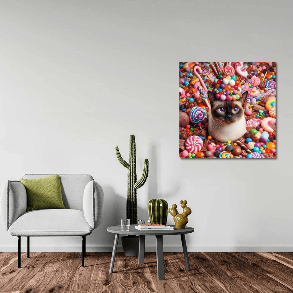 Siamese Cat in Chocolate Candy Extravaganza
