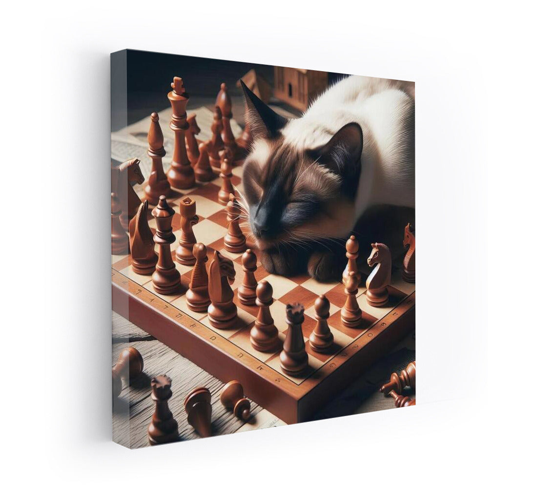 Siamese Cat Chess Magic: Live Pieces in Battle