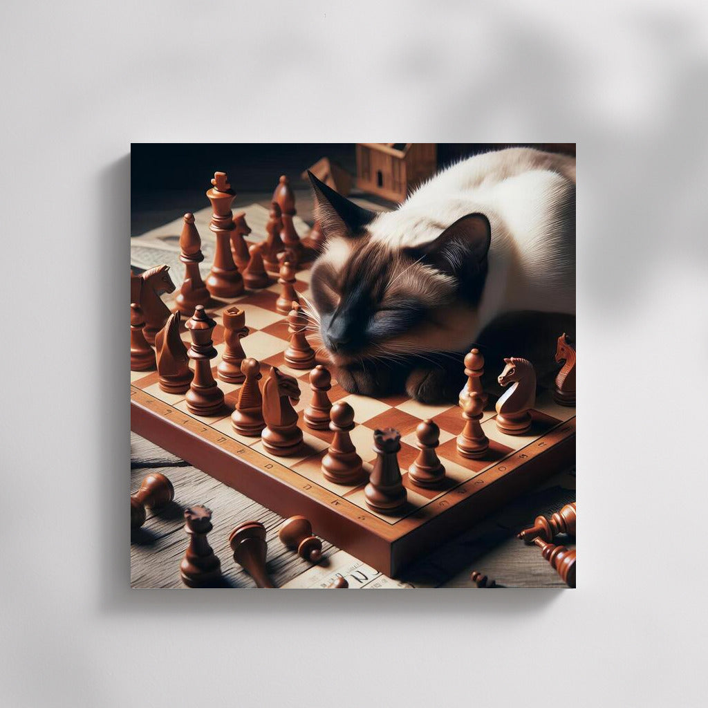 Siamese Cat Chess Magic: Live Pieces in Battle
