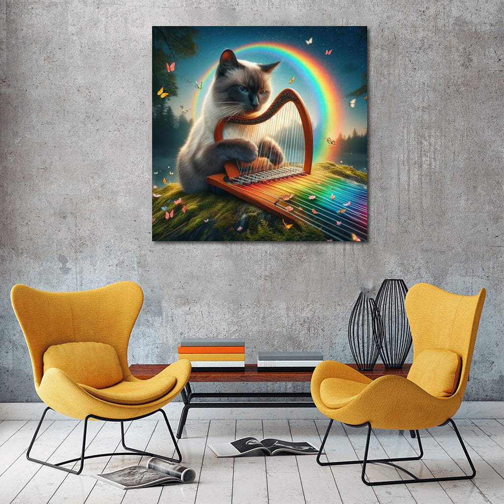 Siamese Cat and the Magic of the Rainbow Harp: Nature Comes to Life