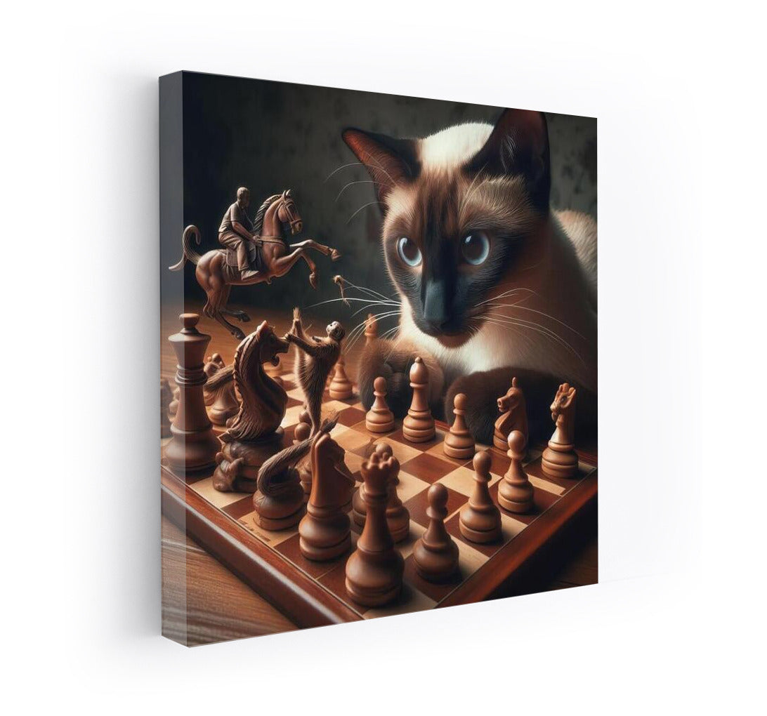Chess Magic: Siamese Cat and Living Pieces