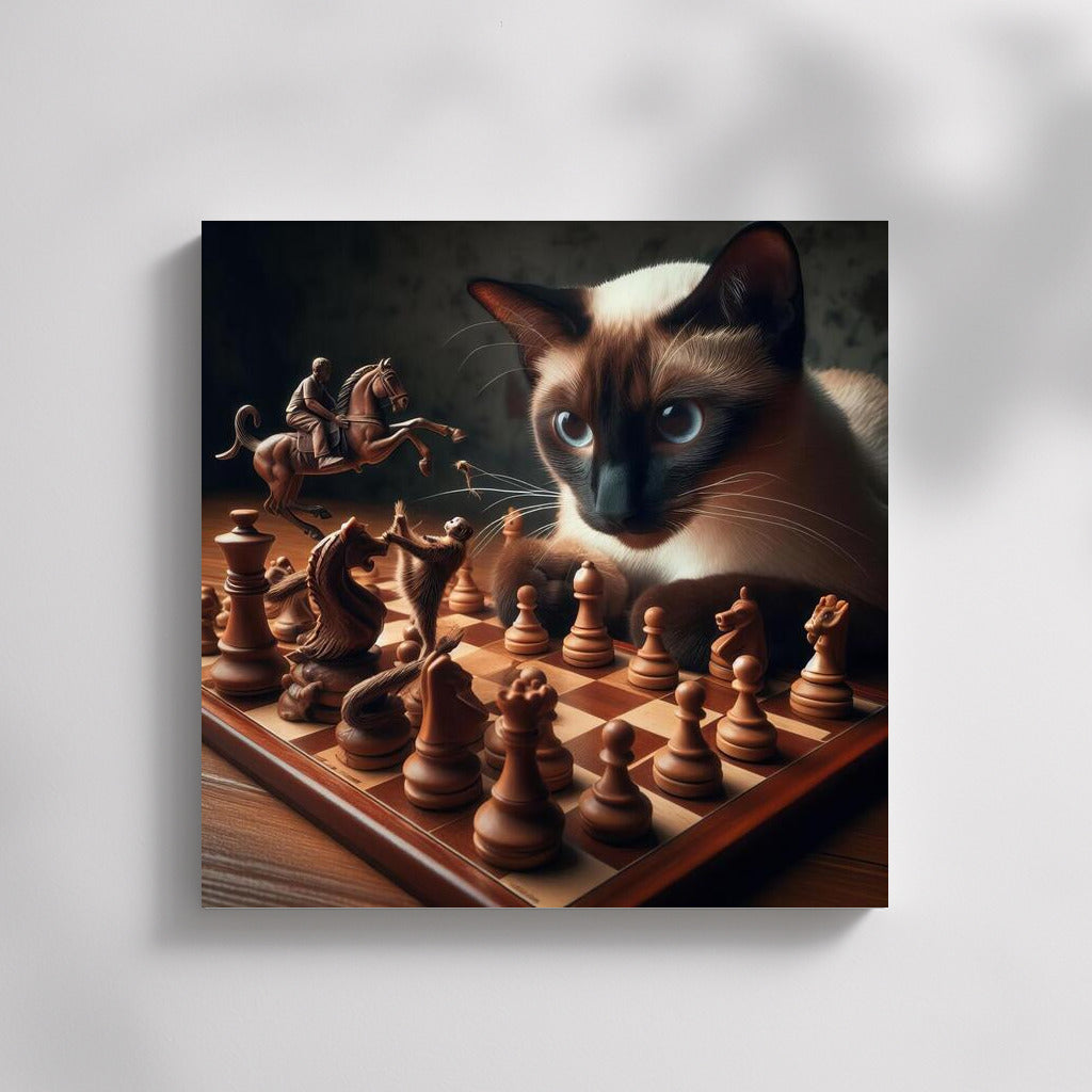 Chess Magic: Siamese Cat and Living Pieces