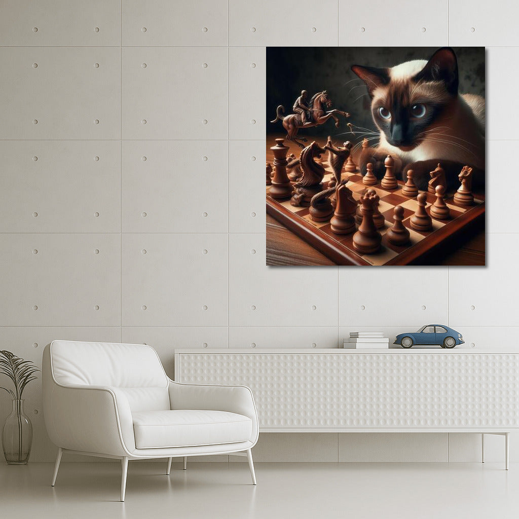 Chess Magic: Siamese Cat and Living Pieces