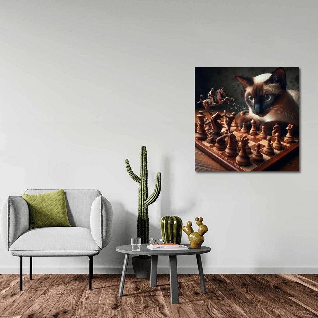Chess Magic: Siamese Cat and Living Pieces