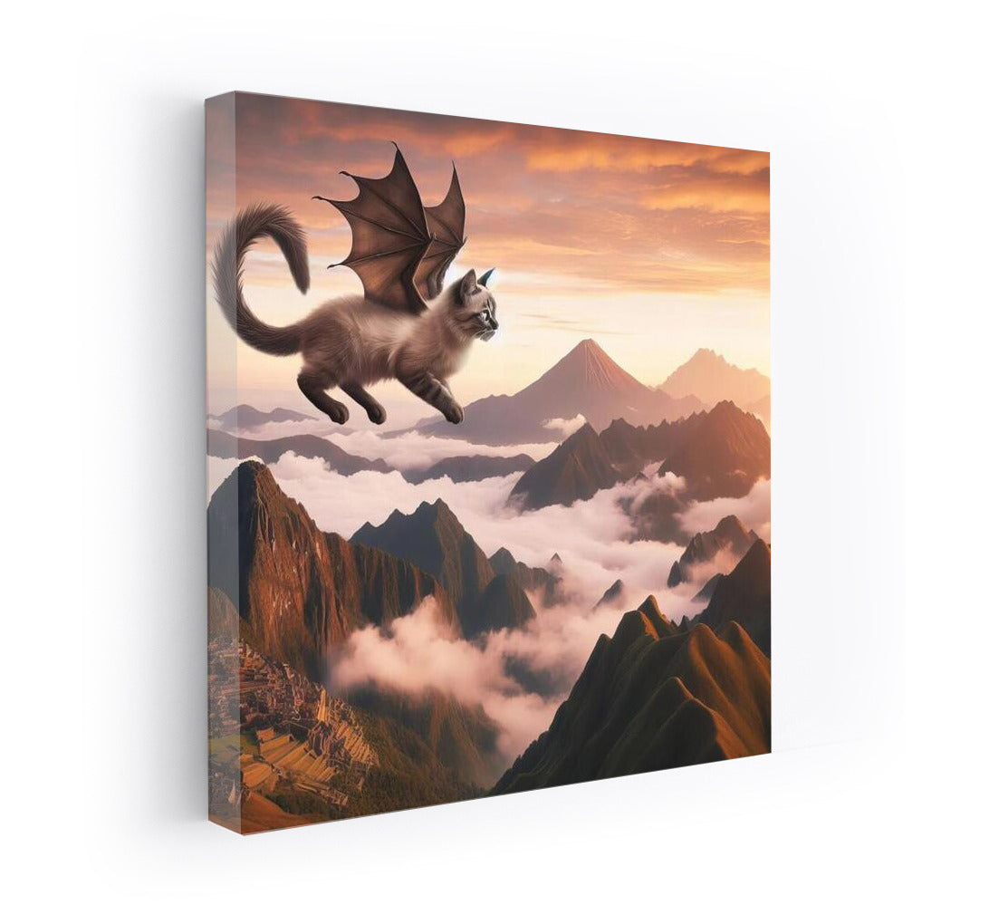 Siamese Dragon Cat: Flying Over Mountain Peaks