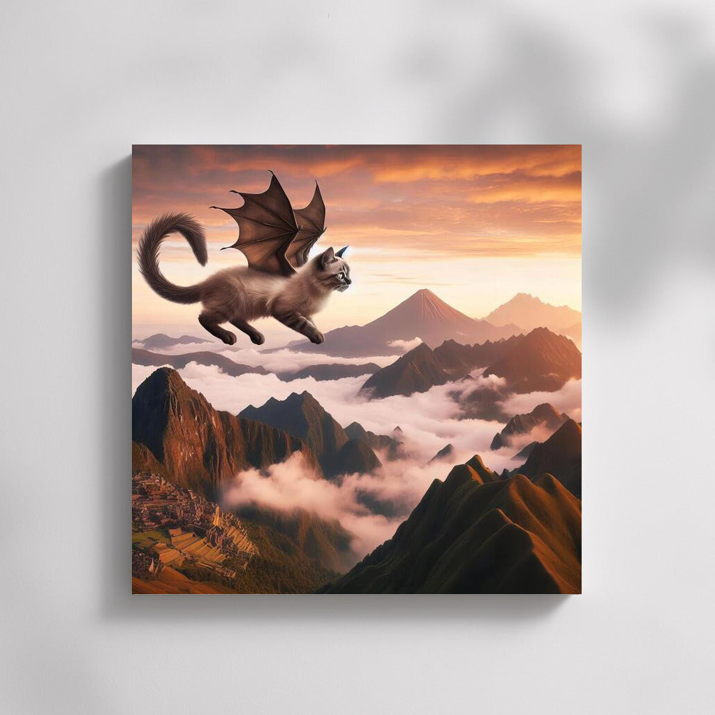 Siamese Dragon Cat: Flying Over Mountain Peaks