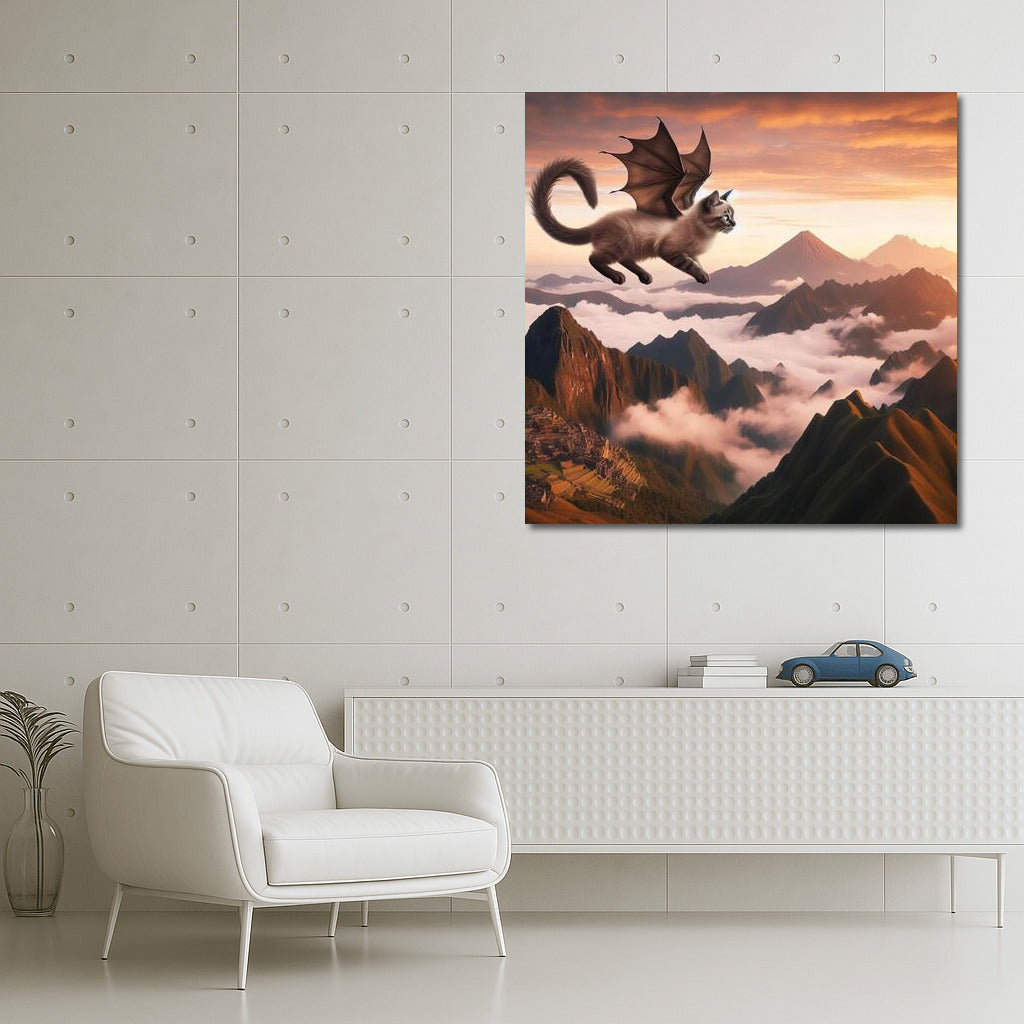 Siamese Dragon Cat: Flying Over Mountain Peaks