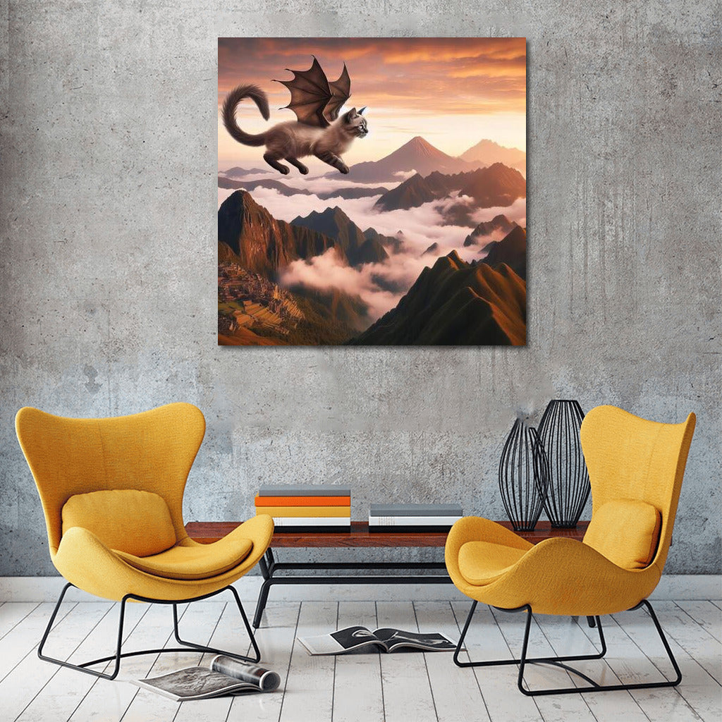 Siamese Dragon Cat: Flying Over Mountain Peaks