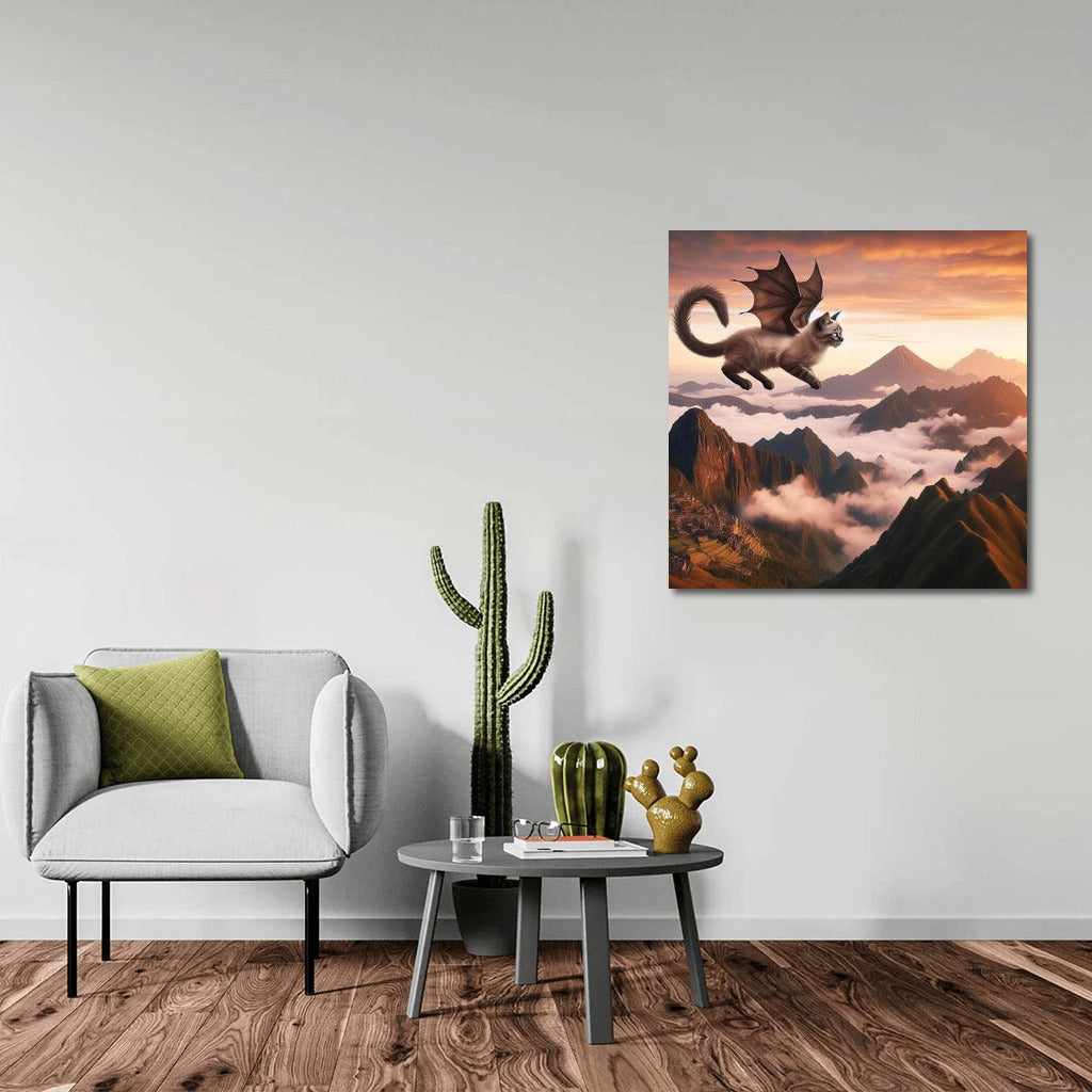 Siamese Dragon Cat: Flying Over Mountain Peaks