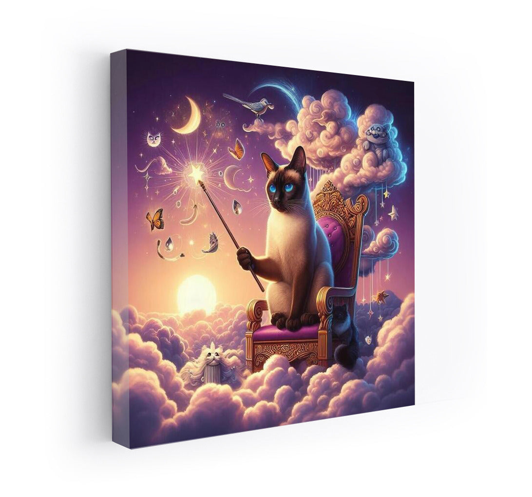 Siamese Cat Wizard on the Cloud Throne: Weather Control