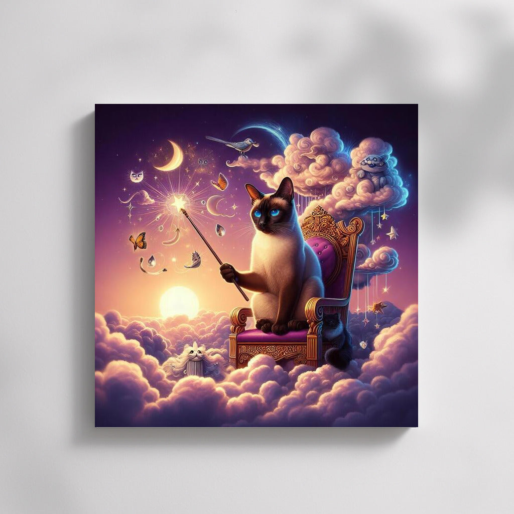 Siamese Cat Wizard on the Cloud Throne: Weather Control