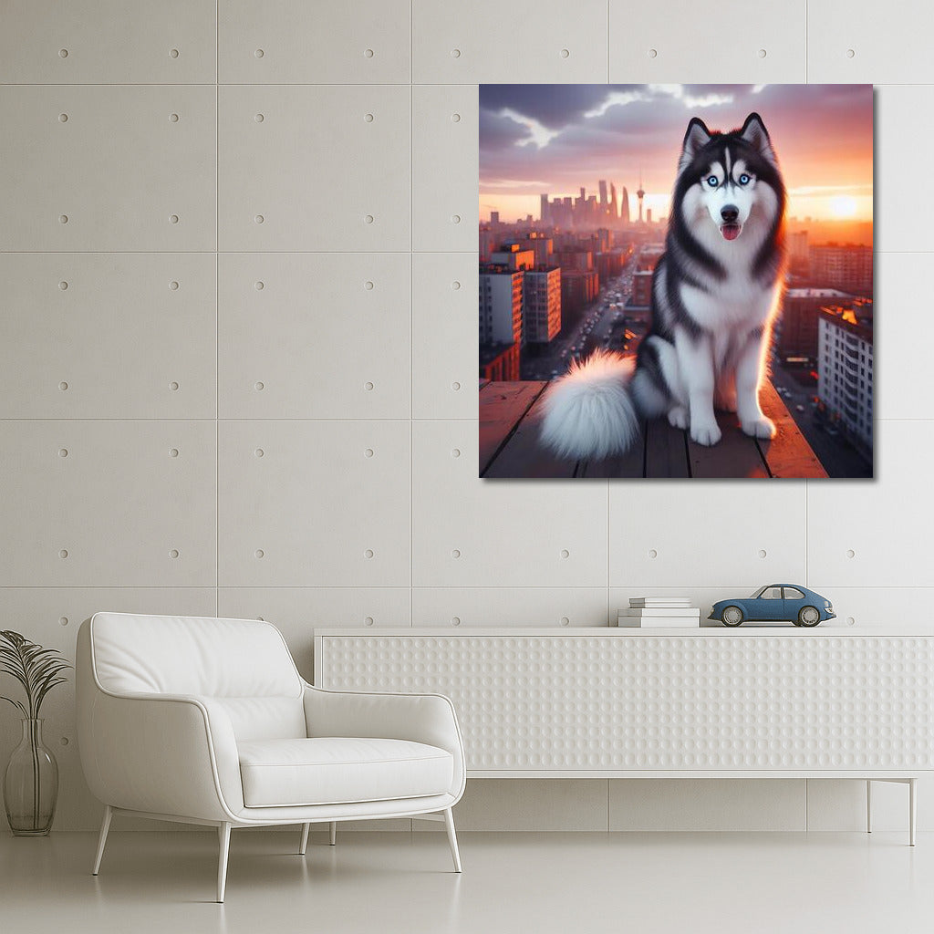 Siberian Husky on the City Roof: Style and Comfort in Your Interior