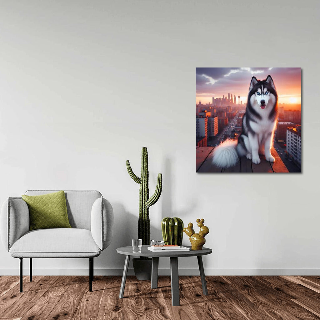 Siberian Husky on the City Roof: Style and Comfort in Your Interior