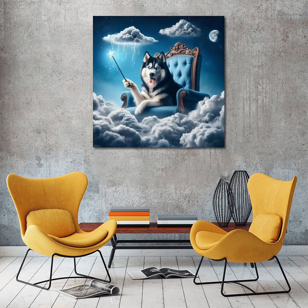 Magical Siberian Husky: Lord of Clouds and Weather