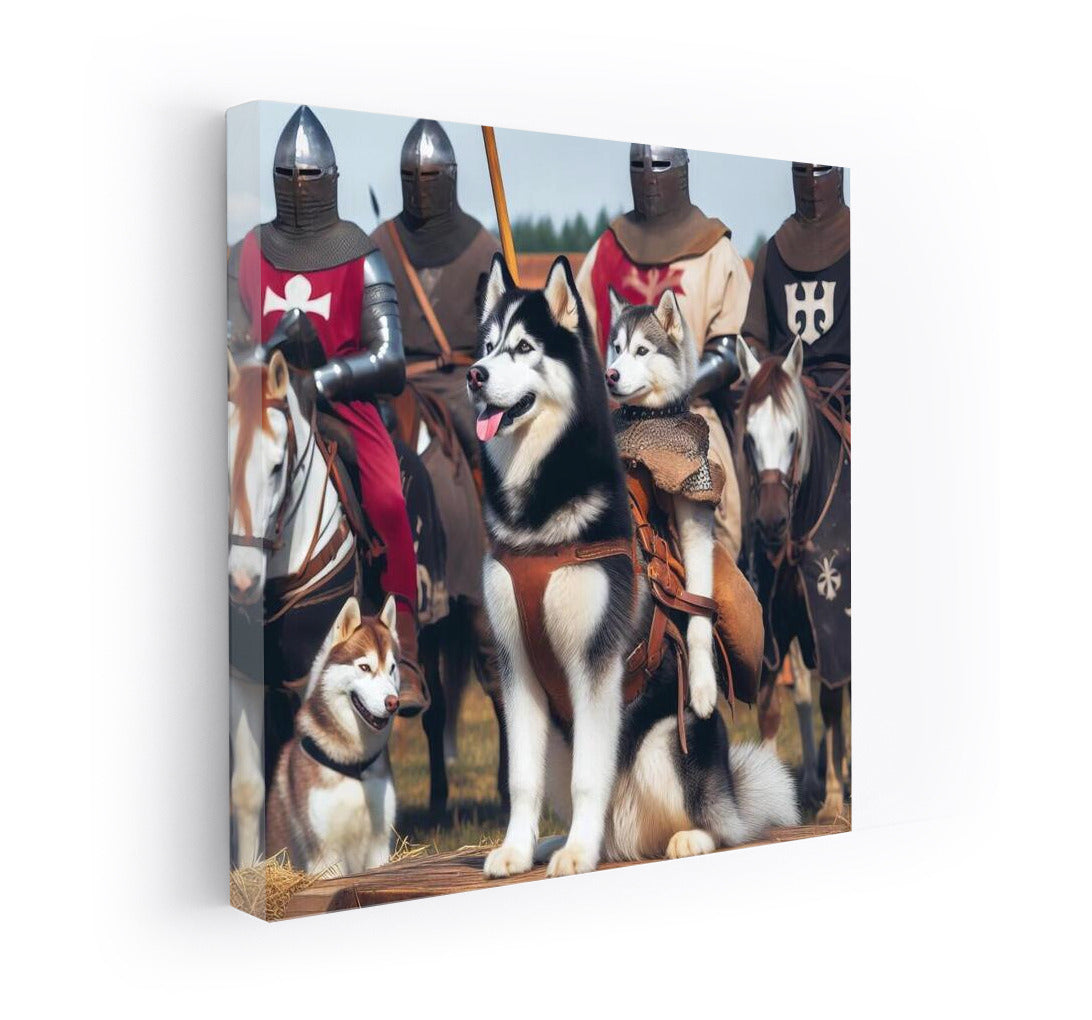Siberian Husky in Medieval Tournament: Courage and Fantasy