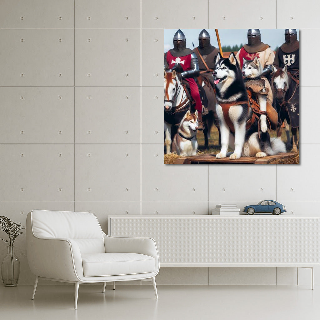 Siberian Husky in Medieval Tournament: Courage and Fantasy