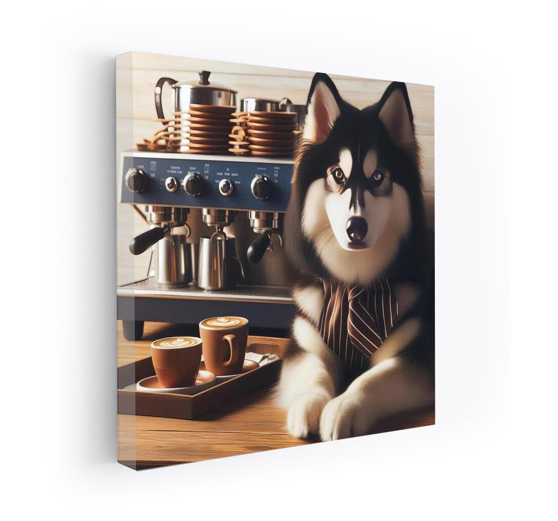 Siberian Husky Barista: Coffee Comfort for Home