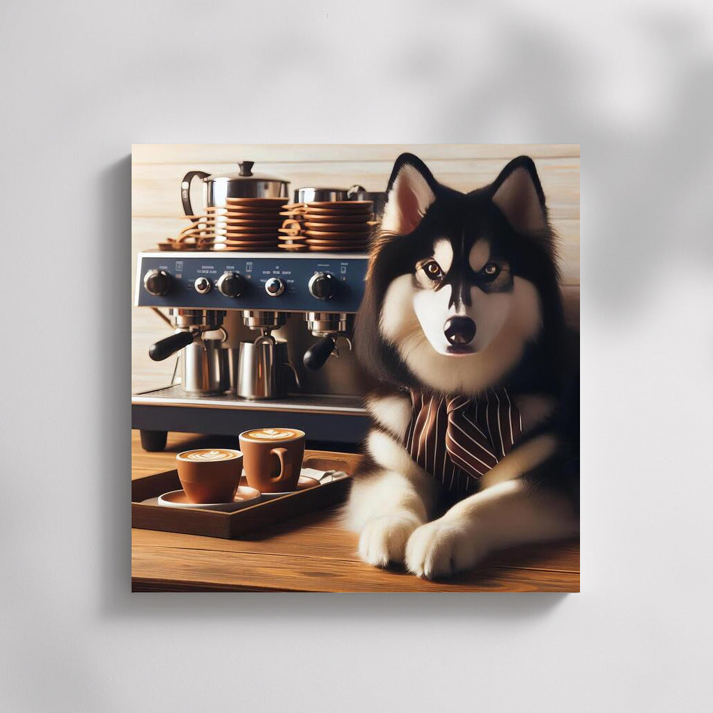 Siberian Husky Barista: Coffee Comfort for Home