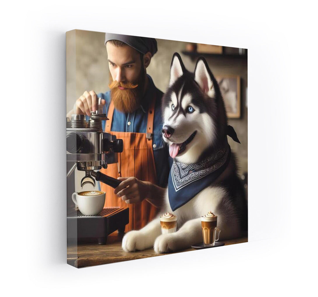 Coffee Magic with Husky Barista: Interior Charm