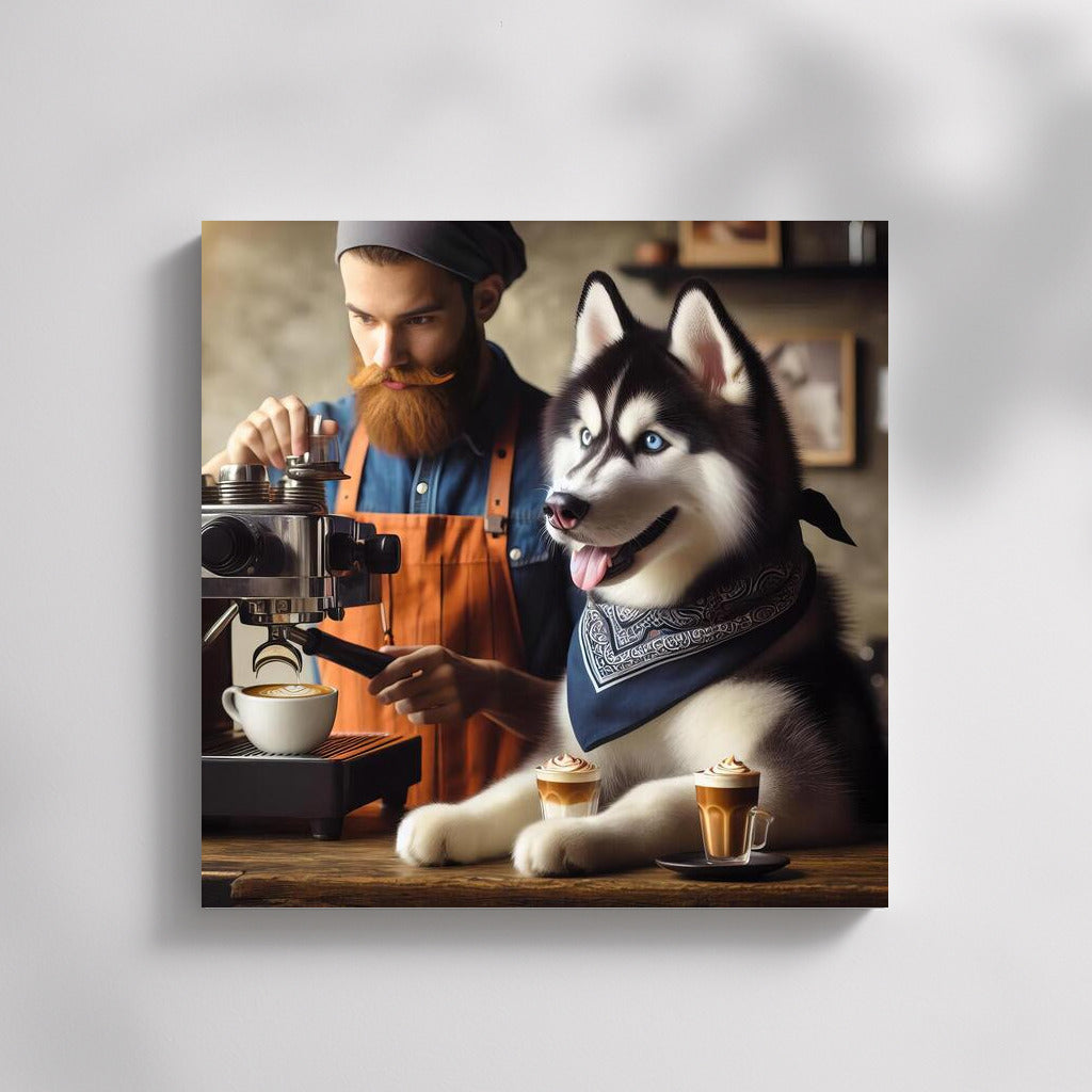 Coffee Magic with Husky Barista: Interior Charm