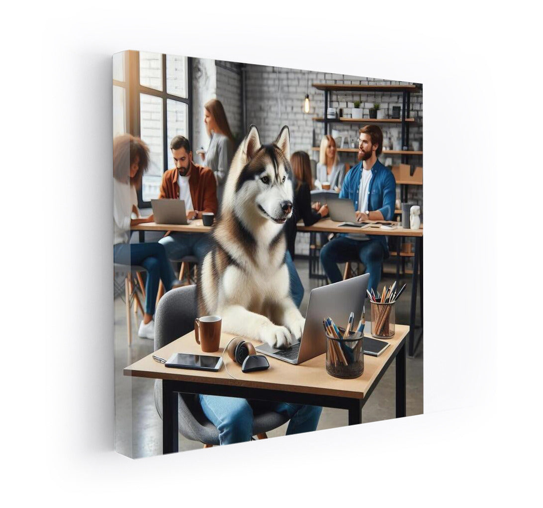 Siberian Husky in Coworking: Motivation for the Office