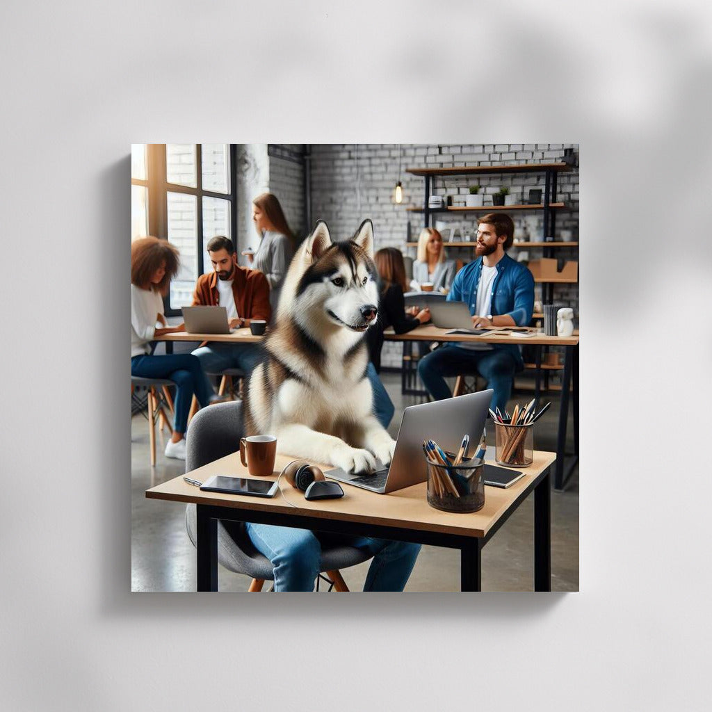 Siberian Husky in Coworking: Motivation for the Office