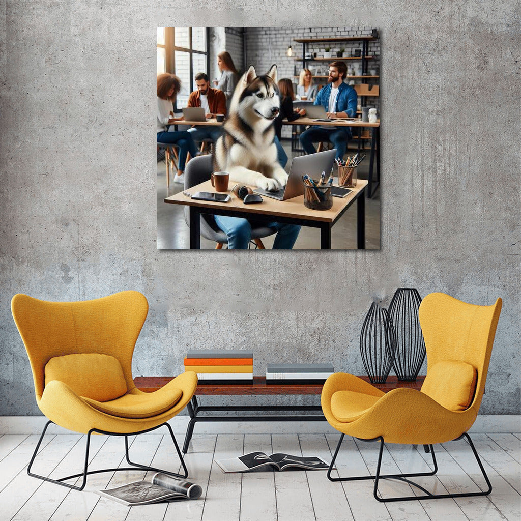 Siberian Husky in Coworking: Motivation for the Office