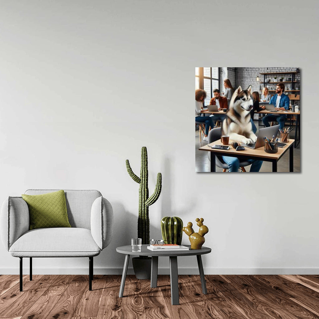 Siberian Husky in Coworking: Motivation for the Office