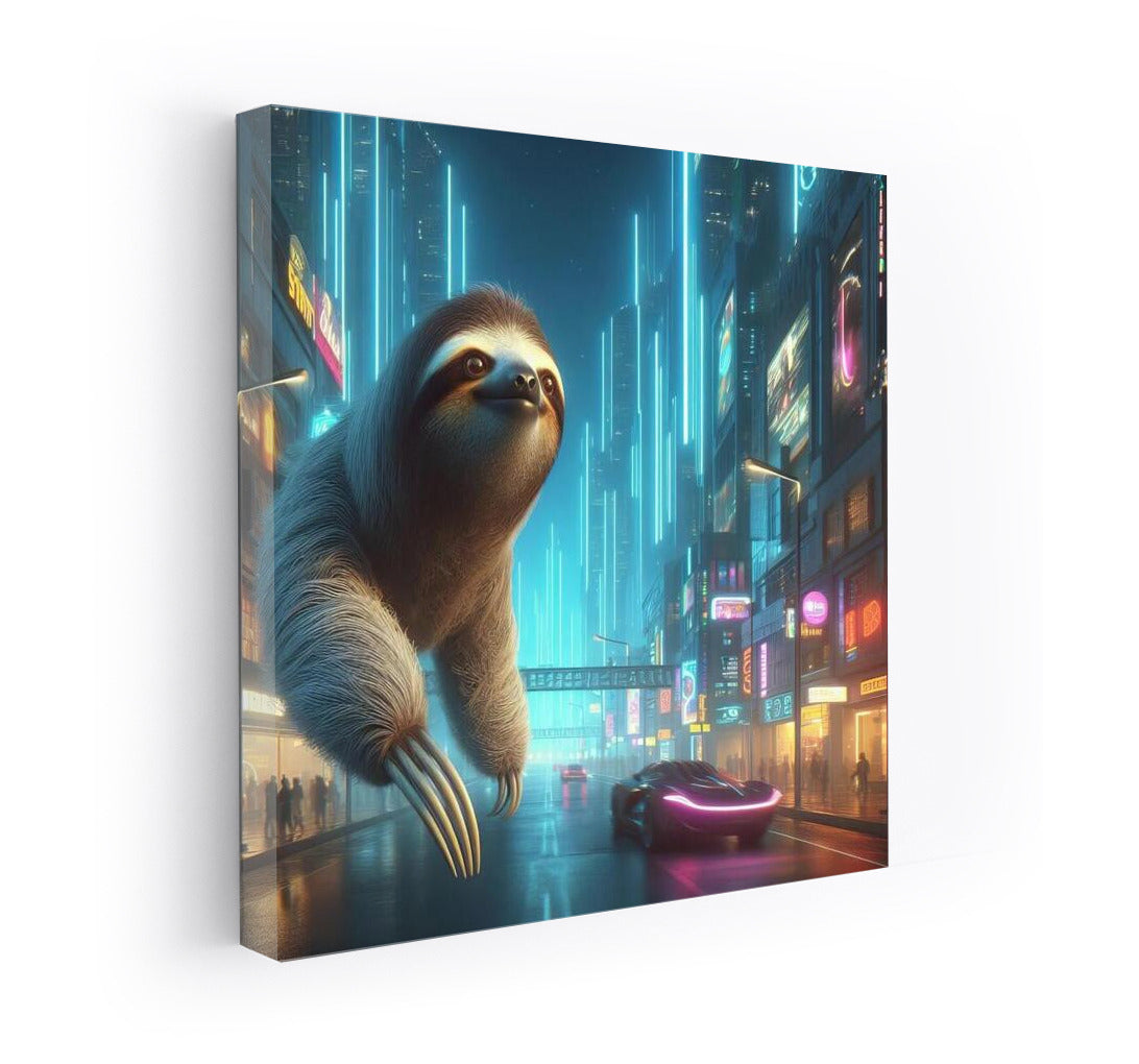 Sloth Over Future City: Sloth Futuristic Cityscape 2