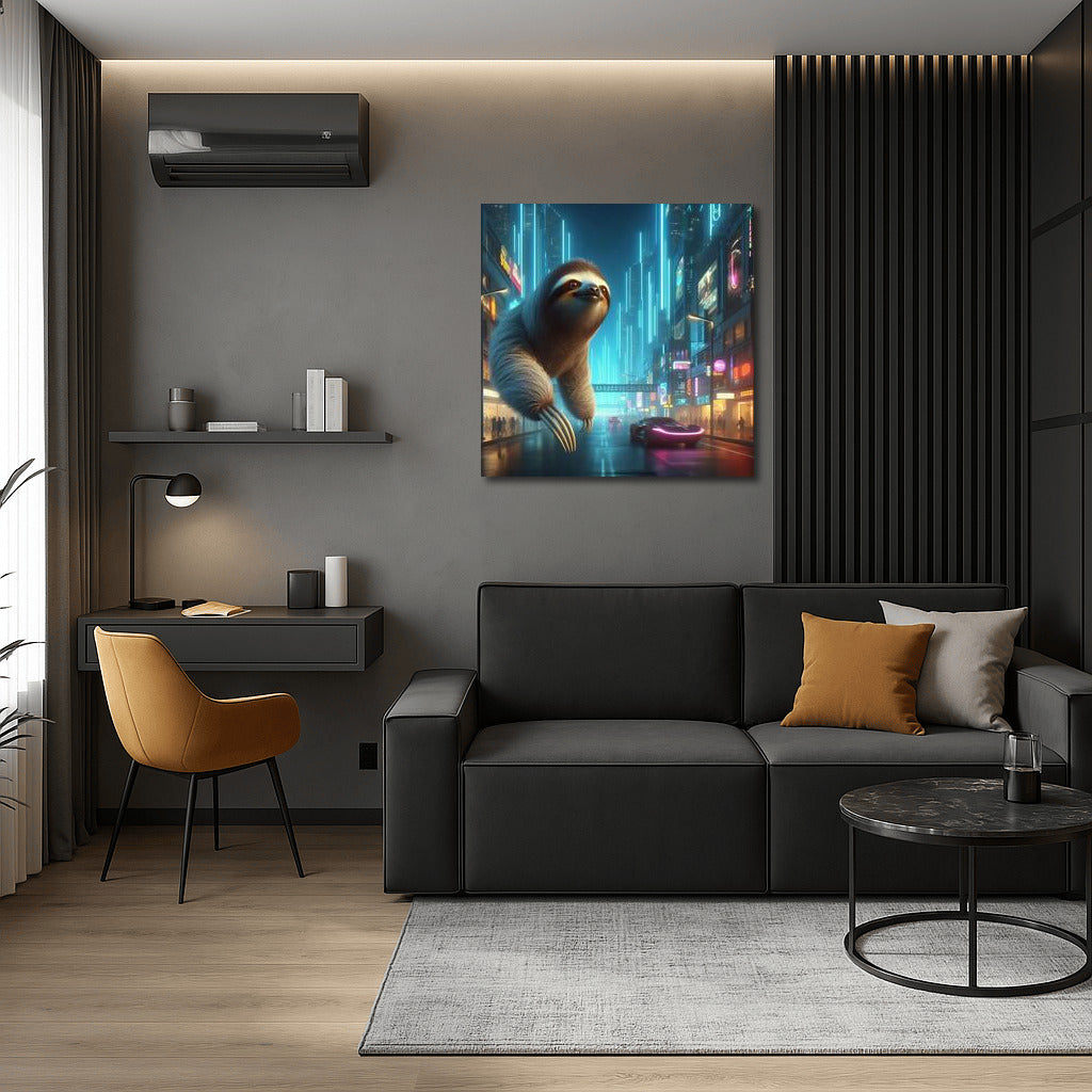 Sloth Over Future City: Sloth Futuristic Cityscape 2