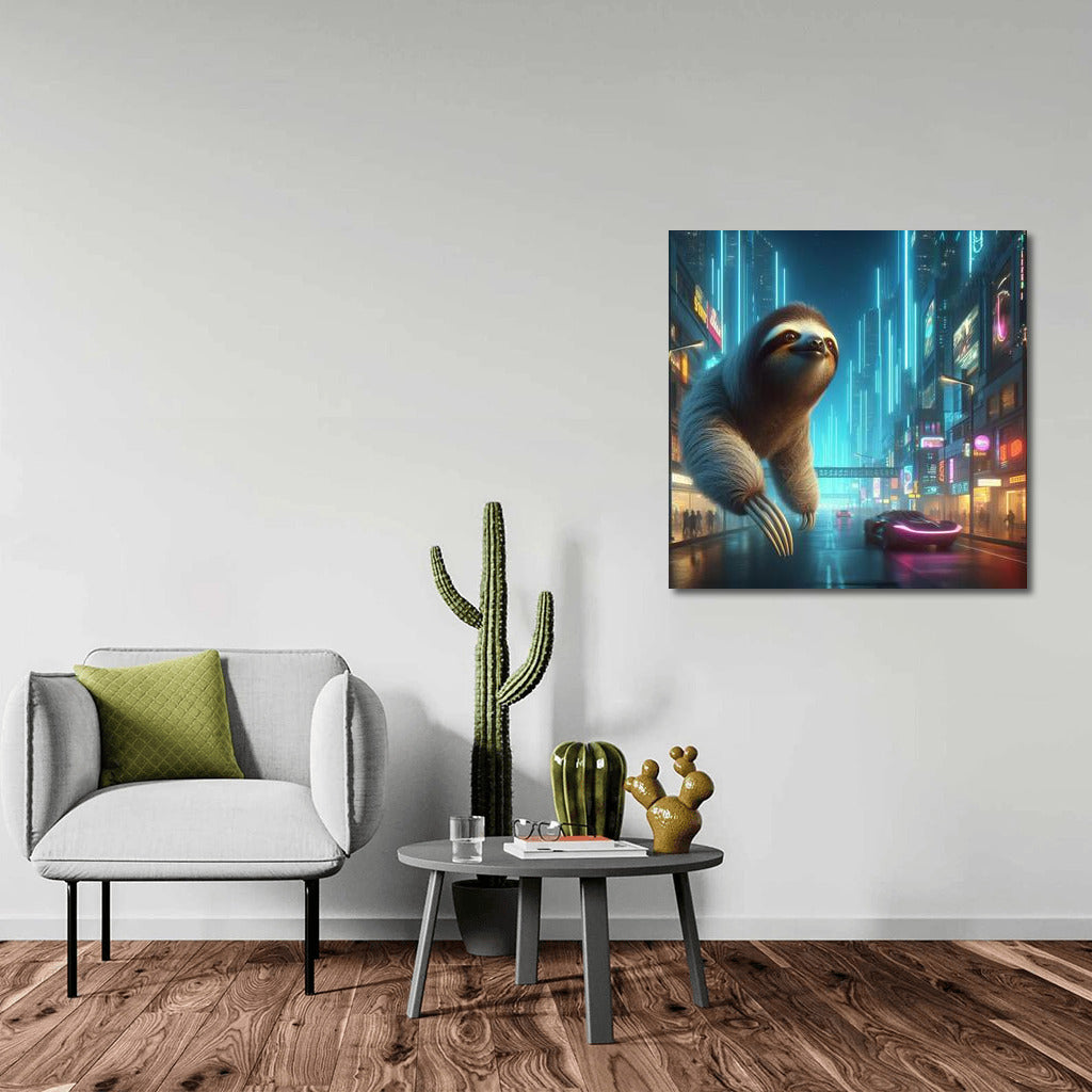 Sloth Over Future City: Sloth Futuristic Cityscape 2