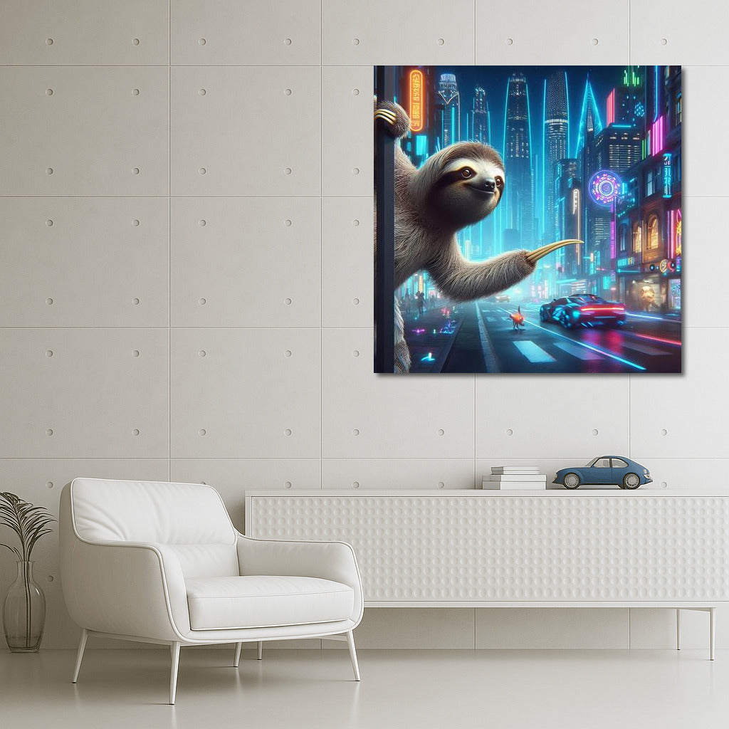 Sloth on Guard: Futuristic Metropolis
