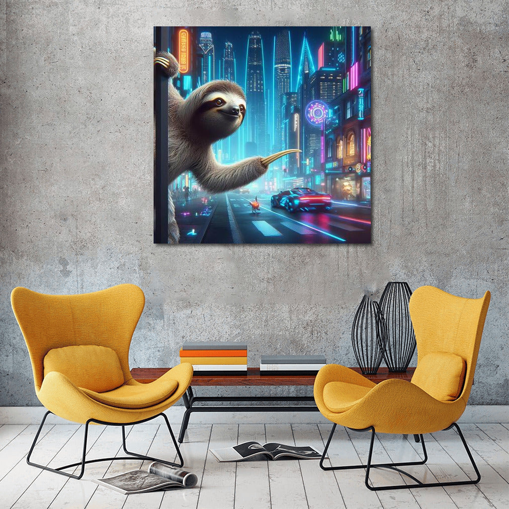 Sloth on Guard: Futuristic Metropolis