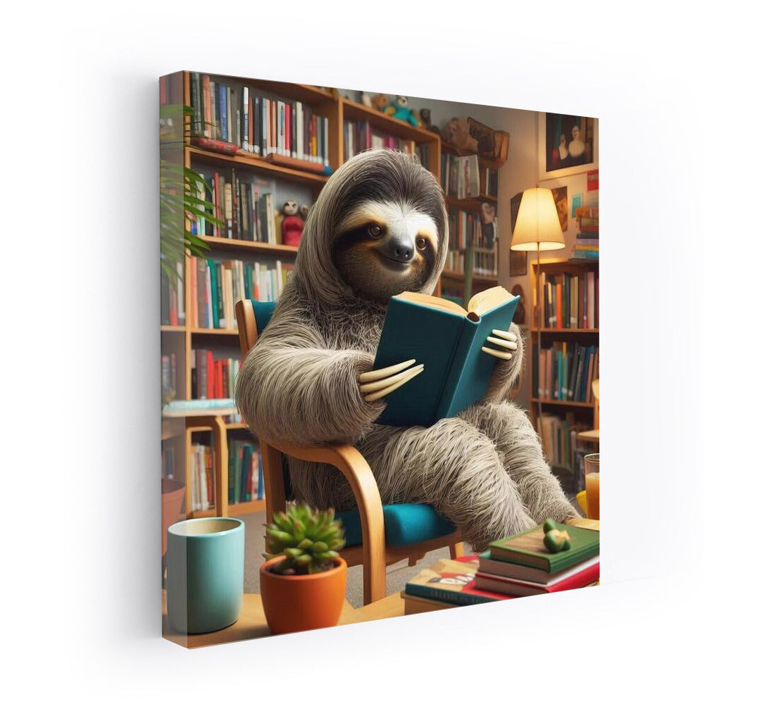 Sloth in the Library: Wisdom on a Little Chair