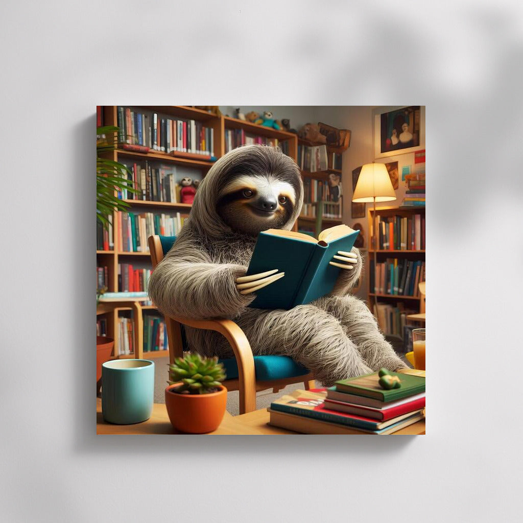 Sloth in the Library: Wisdom on a Little Chair