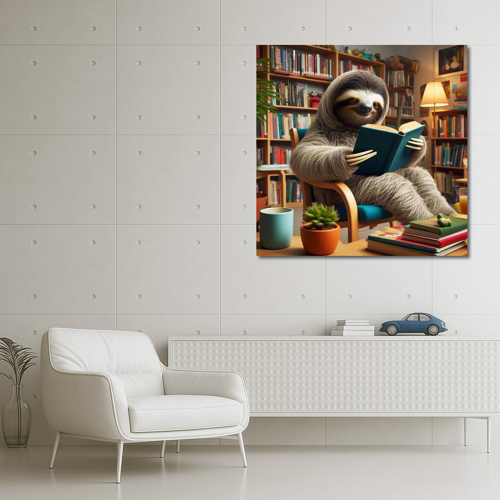 Sloth in the Library: Wisdom on a Little Chair