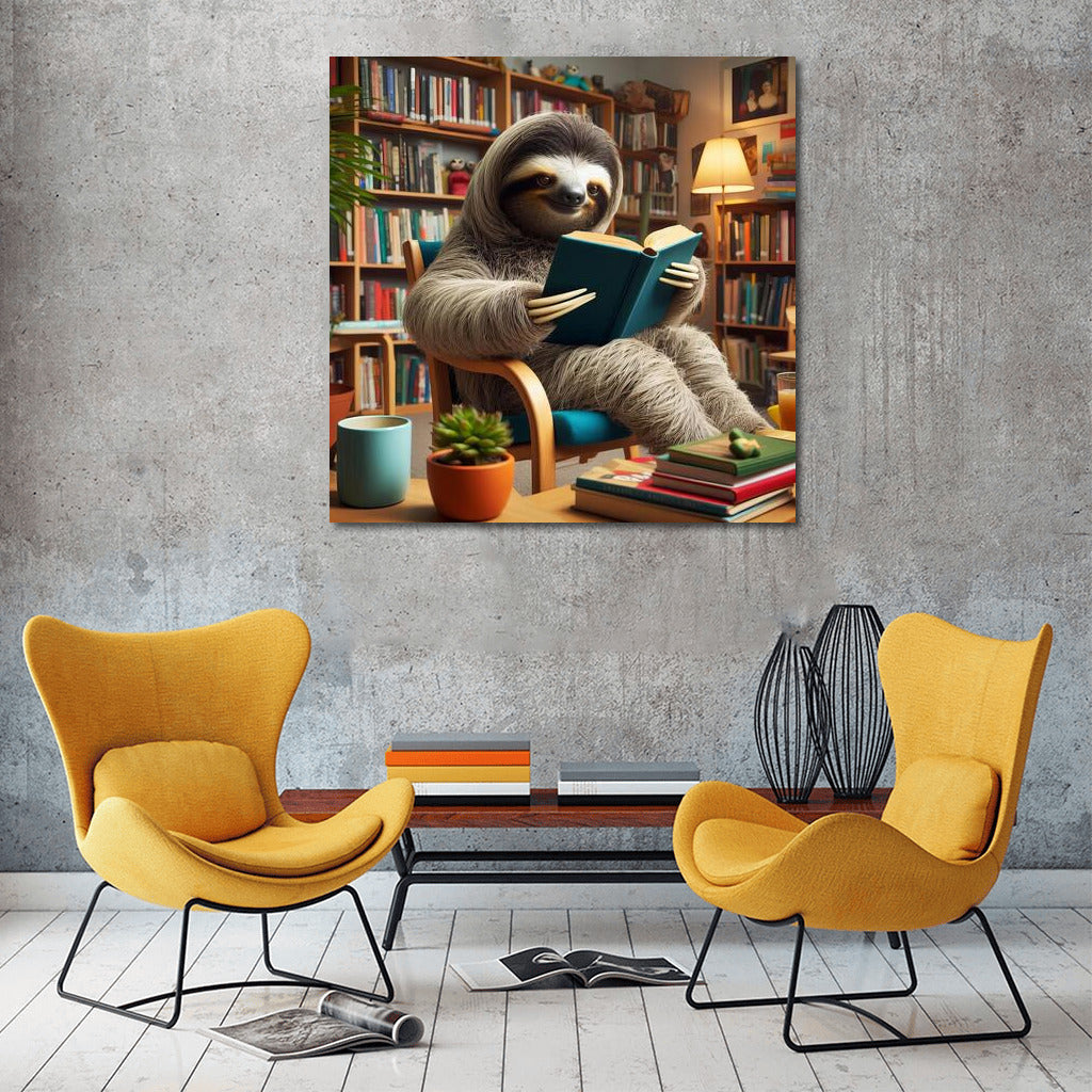 Sloth in the Library: Wisdom on a Little Chair