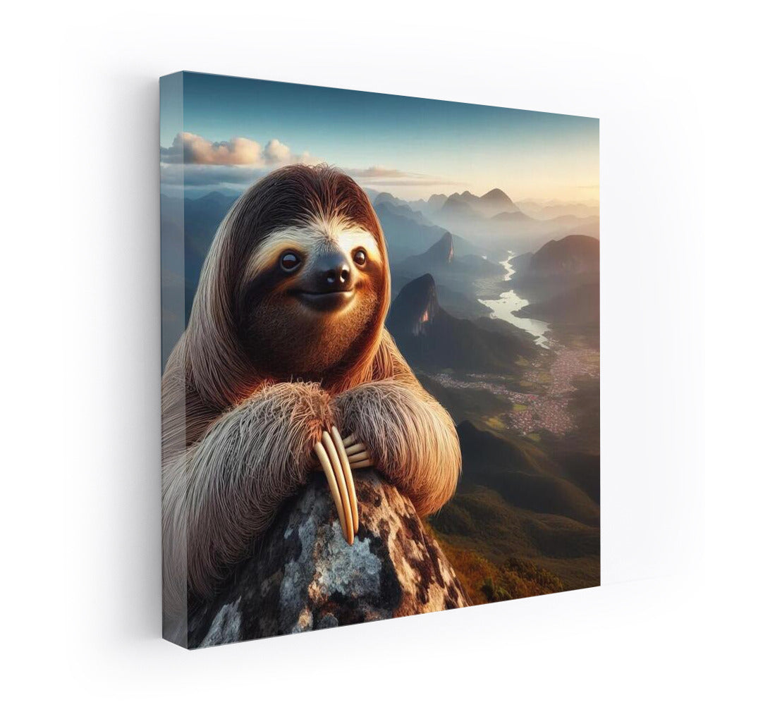 Sloth on the Summit: Enjoying the Mountain View